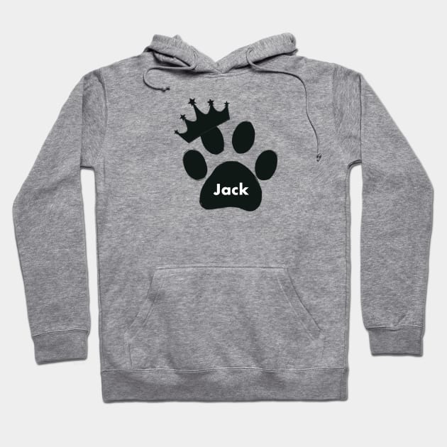 Jack cat name made of hand drawn paw prints Hoodie by GULSENGUNEL